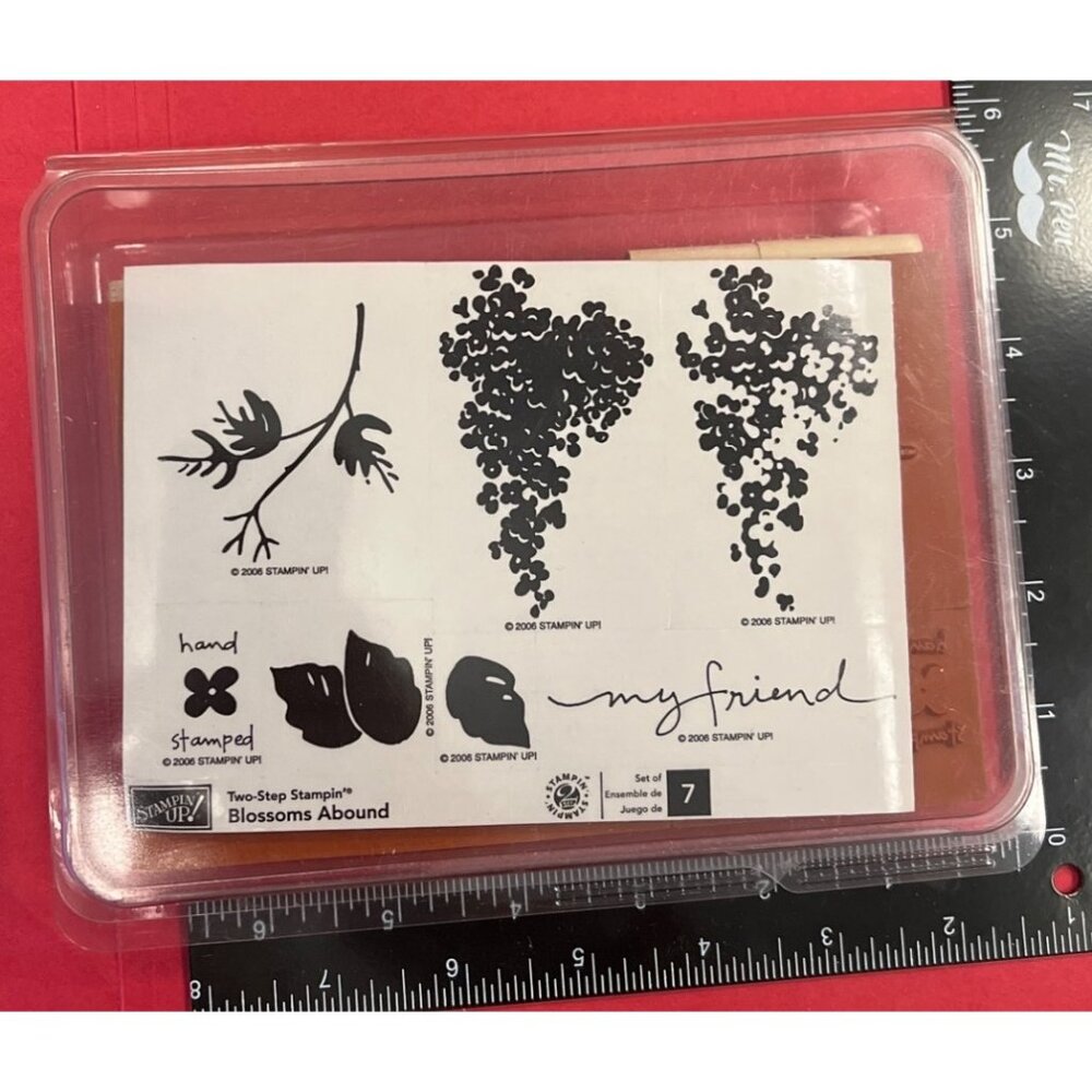 NEW Stampin Up! Blossoms Abound Wood Mounted Rubber Stamp Set 2Step Stampin